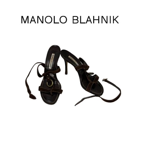 Manolo Blahnik Brown Sandals. Sz 37.5